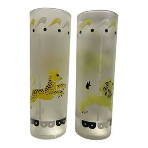 Vintage 1950’s Libbey Glass 'Merry-Go-Round' Highball Glasses